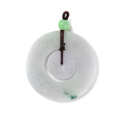 95cts Type A Floating Flower Jadeite Donut, Approx 55mm, 1pcs