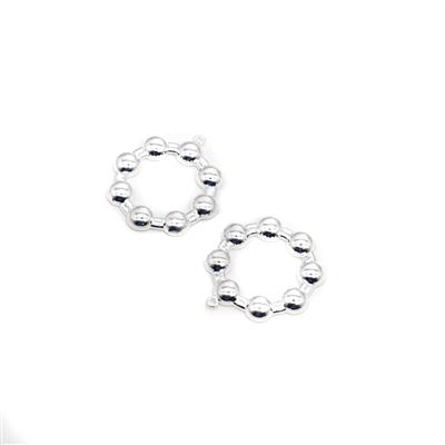 Silver Plated Base Metal Round Multi Bezel, (1 pair)  