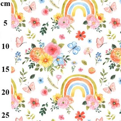 100% Cotton Rainbow Garden Fabric 0.5m