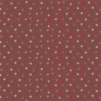Lynette Anderson Hollyberry Christmas Starry Vine Red Fabric 0.5m