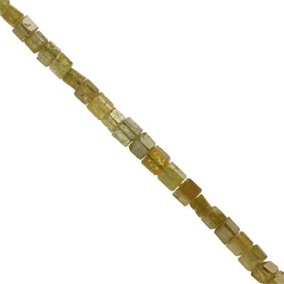 1.85cts Golden Diamond Faceted Cube Approx 1 to 2mm, 6cm Strand With Spacers