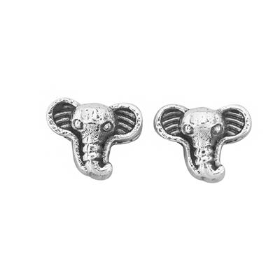925 Sterling Silver Elephant Spacer Beads Approx 5 x 8mm 2pcs with oxidized