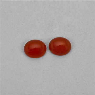 8.85cts Red Onyx Approx 12x10mm Oval Pack of 2