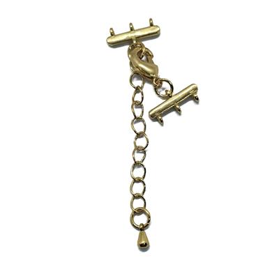 Gold Plated Base Metal 3 Strand Clasp