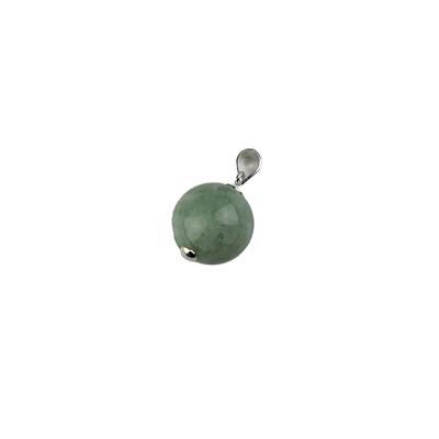 15cts Type A Jadeite Plain Round Pendant with 925 Sterling Silver Peg, Approx 12-13mm,