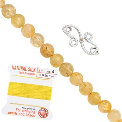 925 Sterling Silver Champagne Diamond S-Clasp & Citrine Project With Instructions By Carol Vickers