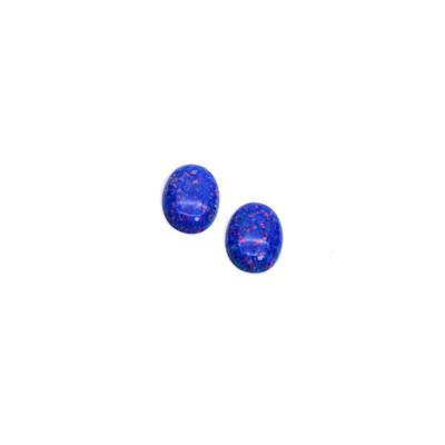Dark Blue Synthetic Opal Oval Cabochon, 10x14mm (2pk)