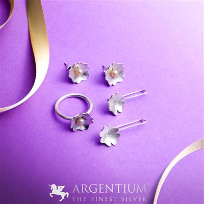 925 Argentium Finest Silver - Forget Me Not Kit (2 x Earrings, 1 x Ring)
