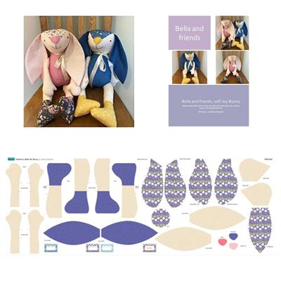 Delphine Brooks Spring Garden Bella Bunny Kit: Instructions & Fabric Panel 