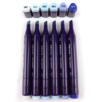 Studio 71 Dual Tip Alcohol Ink Marker Set of 6 - Blue Tones