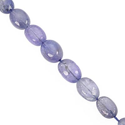 62cts Tanzanite Smooth Oval Approx 5.5x4.5 to 9.5x6.5mm, 34cm Strand