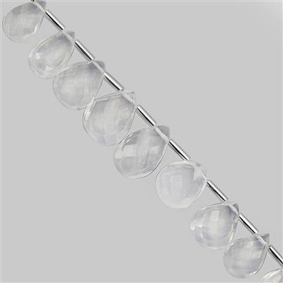 75cts Girasol Quartz Top Side Drill Graduated Faceted Pear Approx 10x7.5 to 19x13mm, 18cm Strand with Spacers