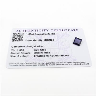 1.5cts Bengal Iolite 8x8mm Square  (N)