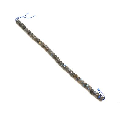 70cts Labradorite Faceted Rondelles Approx 7x4mm, 19cm Strand