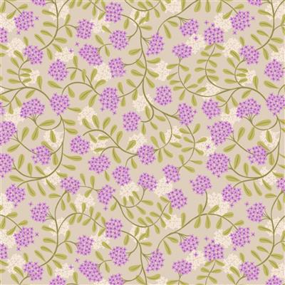 Lewis & Irene Clearbury Down Collection Wild Thyme Natural Fabric 0.5m