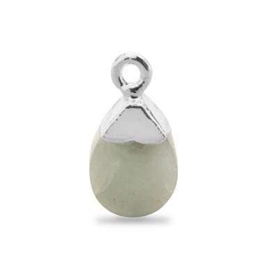 925 Sterling Silver Plated Base Metal Electroplated Pendant with 4.13cts Aquamarine Fancy