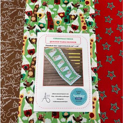 Allison Maryon Christmas Table Runner Kit: Instructions, Templates & Snow House Fabric