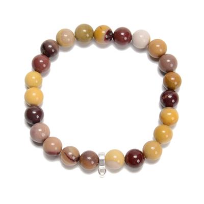 99cts Mookite Plain Rounds Approx. 8mm Bracelet With Silver Charm