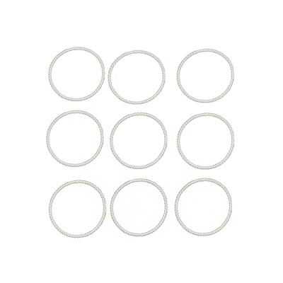 925 Sterling Silver Plated Base Metal Twisted Ring Approx - ID-27 & OD-30mm (Pack of 9pcs)
