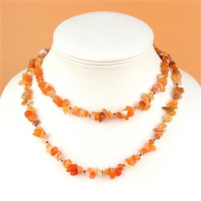 240cts Orange Botswana Agate Small Nuggets Approx 5x8mm, 80cm Strand