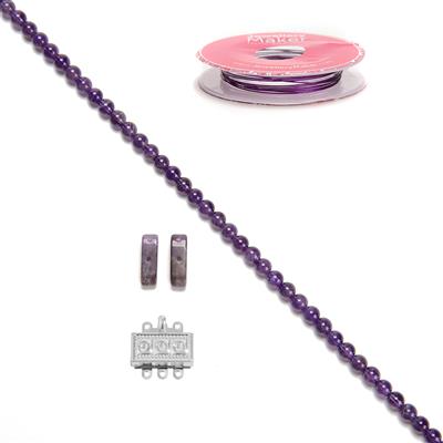 Three Strand Amethyst Spacer Bar Project With Instructions By Nicky Lopez