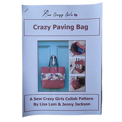 Sew Crazy Girls Crazy Paving Tote Bag Kit: Pattern & Straps & Rivets