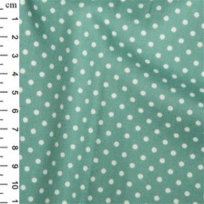 Rose and Hubble Cotton Poplin White Spots On Ice Green Fabric 0.5m
