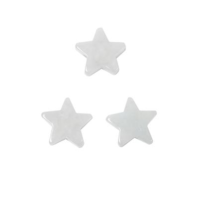 50cts 3x Jade Flat Stars, Approx 20mm with 2mm Drill Holes