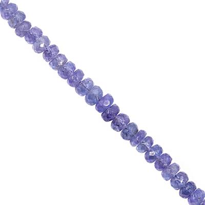 24cts Tanzanite Graduated Faceted Rondelle Approx 3x1.5 to 4x2.5mm, 15cm Strand 
