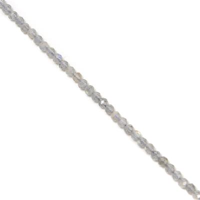 40cts Labradorite Faceted Rounds Approx 3mm 1 metre Strand
