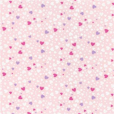 Hearts on Pink Jersey Fabric 0.5m