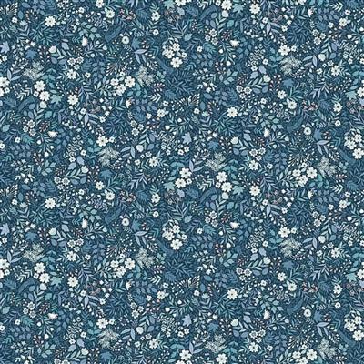 Makower Foxwood Wildflower Blue Fabric 0.5m