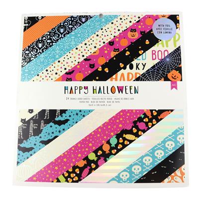 American Crafts - Happy Halloween - 12 x 12 - Holographic Foil - 24 Sheets