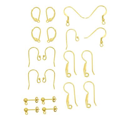 Gold Plated 925 Sterling silver Earring Hooks Pack of 10 pairs