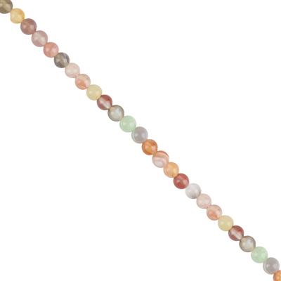35cts Botswana Agate Plain Rounds 4mm, 38cm strand