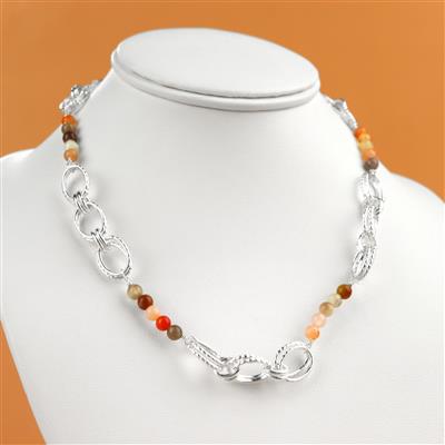 35cts Botswana Agate Plain Rounds 4mm, 38cm strand