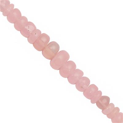 22cts Pink Ethiopian Opal Smooth Rondelles Approx 3 to 6mm, 20cm Strand