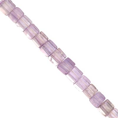 40cts Pink Amethyst Smooth Cube Approx 3 to 5mm, 20cm Strand