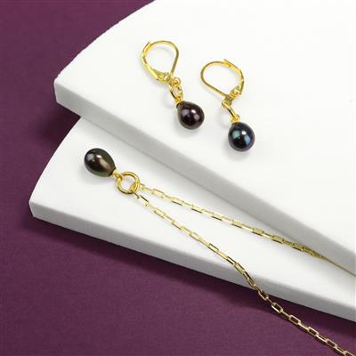 Gold Plated 925 Sterling Silver Hammered Link Chain, Peacock Cultured Pearl Drops & Pegs Project With Instructions By Debbie Kershaw