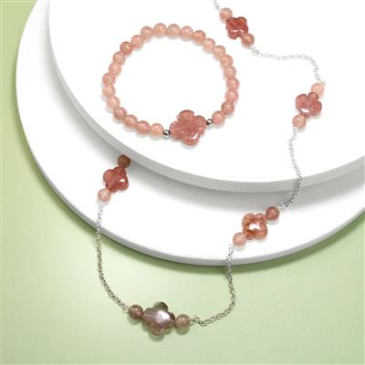 310cts Rose Quartz Plain Round, Approx 8mm, 36cm Strand, Pack of 2