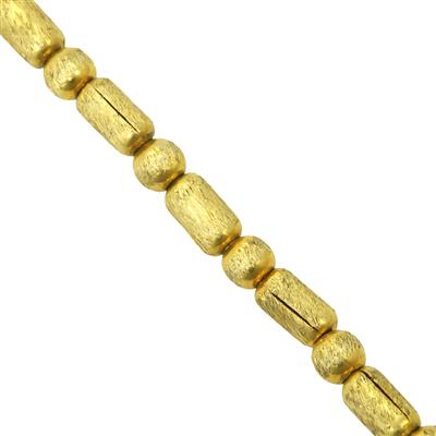 Gold Plated 925 Sterling Silver Stardust Spacer Beads, Approx 3x4mm & 3mm, 15cm Strand
