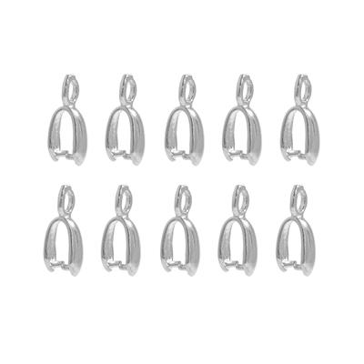 925 Sterling Silver Bail, Approx 9.5x4mm - 10pcs 