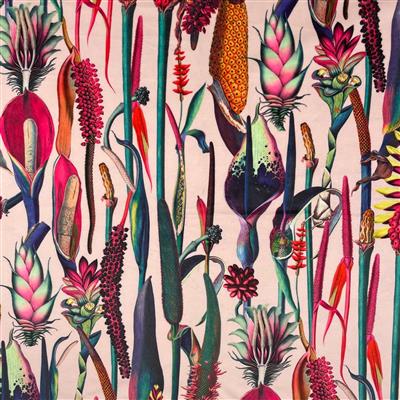 Botanical Baby Pink Velvet Fabric 0.5m