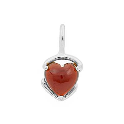 Willow & Tig Collection: 925 Sterling Silver Garnet Heart Charm Approx 10mm (2.93cts Garnet)