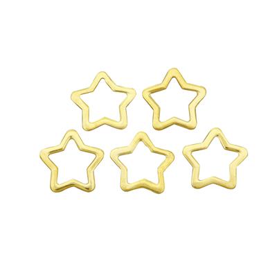 Gold Plated Sterling Silver Star Shaped Jump Rings Approx 10mm OD, Pack of 5