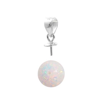Cultured Opal Pendant Project with 925 Sterling Silver Peg Bail & Approx 10mm Round