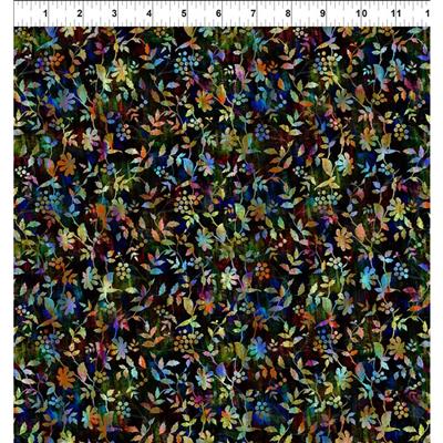 Jason Yenter Halcyon II Collection Tossed Flowers Dark Fabric 0.5m