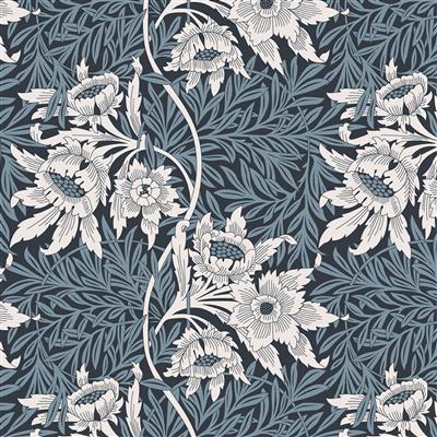 William Morris Tulip and Willow Faux Silk Fabric 0.5m