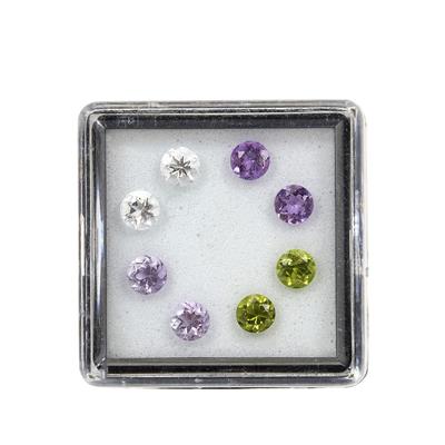 1.80cts Multi Gemstone Round Brilliant Approx 4mm Pack of 8 (N) 