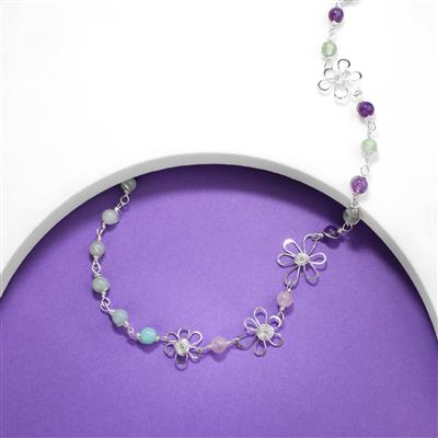 100cts Ombre Rainbow Plain Rounds Approx 6mm, 38cm Strand (Amethyst, Rose Quartz, Amazonite, Flourite, Aventurine)